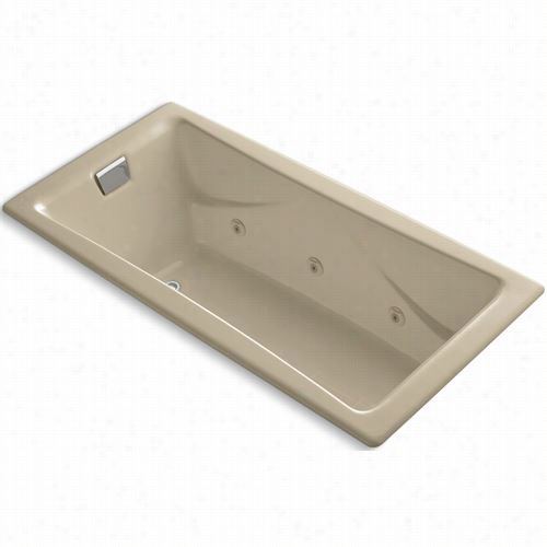 Kohler K-865-h2 Tea-for-two 72"" X 36"" Drop-in Whirlpool Bath With Reversible Drian And Heater Without Trim