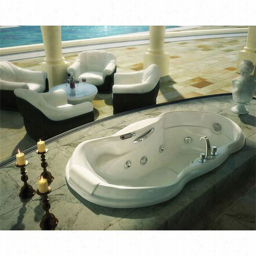 Maax 100082-094 Palace 72"quot; X 37&qout;" X 26"" Combo Hydromax And Aerofeel Bath Tub With White Cushion