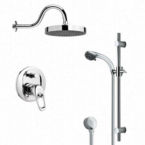 Remer Yb Nameeo's Sfr760 Rehdino Round Rain Shower Faucet In Chrome With Handheld Shower And 4-2/7""w Diverter