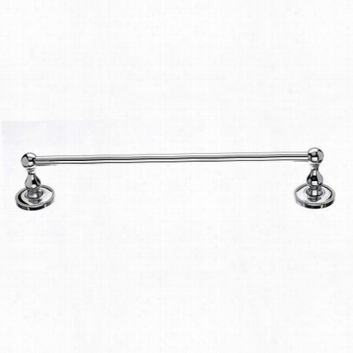 Top Knobs Ed10pca Edwardian Ba Th 30"" Single Towel Rod With Beadeed Backplate In Refined Chrome