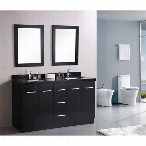 Design Element Dec305 Cosmo 60"" Double Sink Bathroom Vanity - Vanity Top Inclused