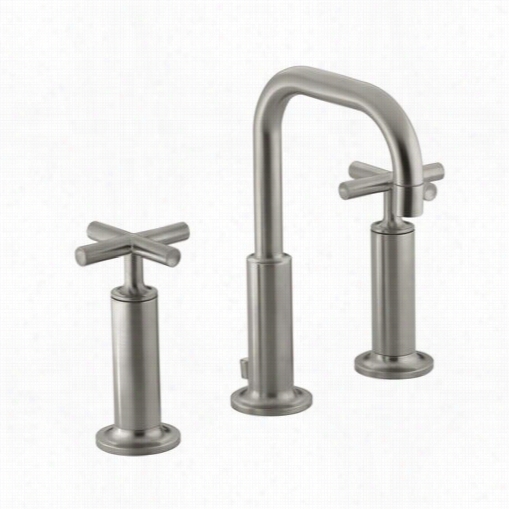 Kohler K-14407-3 Puist Widespread Bathroom Faucet With Low Gooseneck Spout And High Cross Hqndles