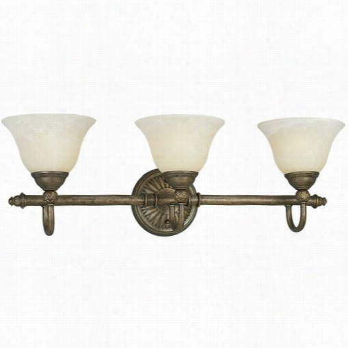 Progress Lighting P3159-86ebwb Savannah 3 Light Bath Wall Sconce With Antique Laabster Glass In Burni Shed Chestnut