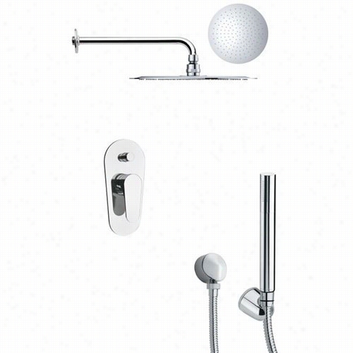 Reme Rby Nameek's Sfh6124 Orsino 15-5/9"&qu Ot; Round Contemporary Shower Fauceet In Chrome Wothhandheld Shower And 7""h Diverter