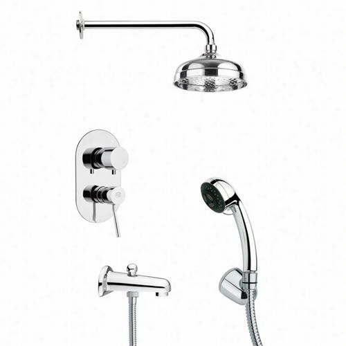 Remer Y Nameek's Tsh4029 Thga Sleek Shower  System In Chromw With 8-2/3q&uot;"h Handheld Shower