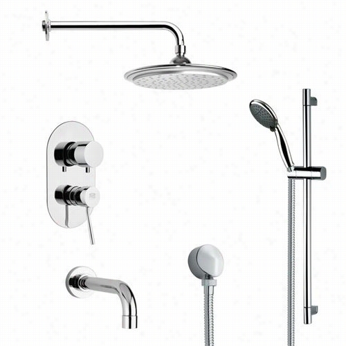 Remer By Nameek's Tsr8045 Galiano Modern  Rain Shower System In Chrome In The Opinion Of 27-1/6" "h Sgower Slidebar