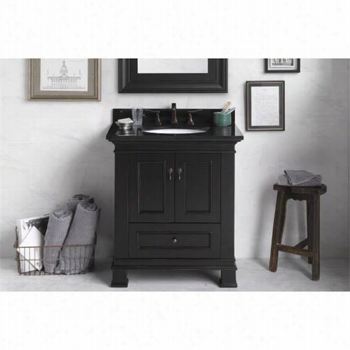 Ronbow 067330-b01 Venice 30"" Vanity Cabinet  With Double  Wood Doors And One Bottom Drawer In Antique Negro