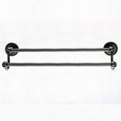 Top Knobs De11apf Edwardian Bath 30&quuot;" Double Towel Rod With Rope Backplate In Antique Pewter