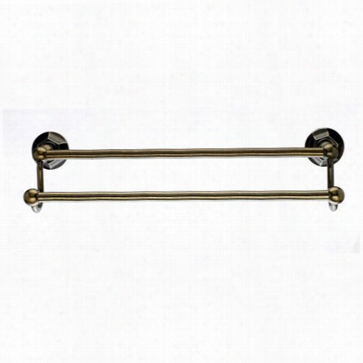 Top Knobs E9gbzb Edwardian Bath 24"&quog; Twice  Towel Rod With Hex Backplate In Germa Bronze