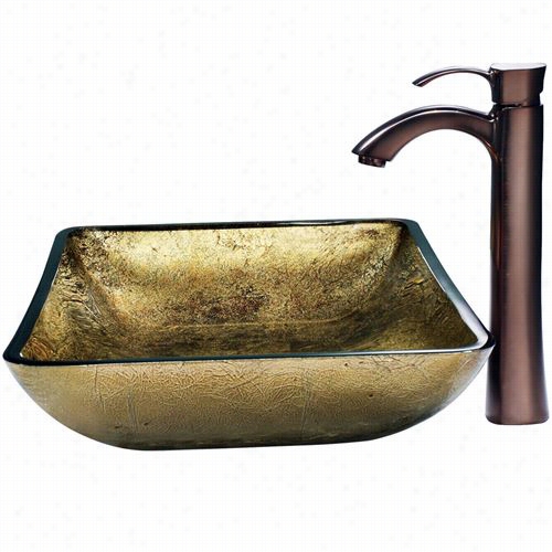 Vigo Vgt157 Rectangular Copper Tube Sink And Oil Rubbed Bronnze Faucet