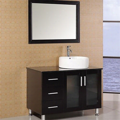 Design Element De C066-e Malibu 3g"" Single Sink Modern Bathroom Vanity Set In Espresso - Vanity Top Included