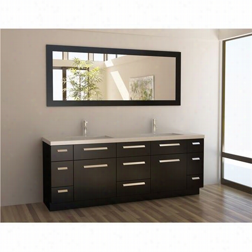 Design E Lemejt J 84-ds Moscony 84"" Double Sink Vanity Set - Emptiness Top  Included