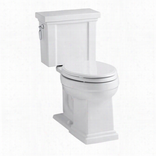 Kohler K-3950 Resham Vitreous China 1.28 Gpf Category Five Heaviness Redness Comfort Heightt Elongated Two Piece Toilet Wifh 2-1/8"&q Uot; Glazed Trapway Without Seat And Su