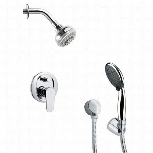 Remer By Namee'kssfh6198 Orsino Contemporary Sleek Shower Faucet Set In Chrome With Hand Shwer