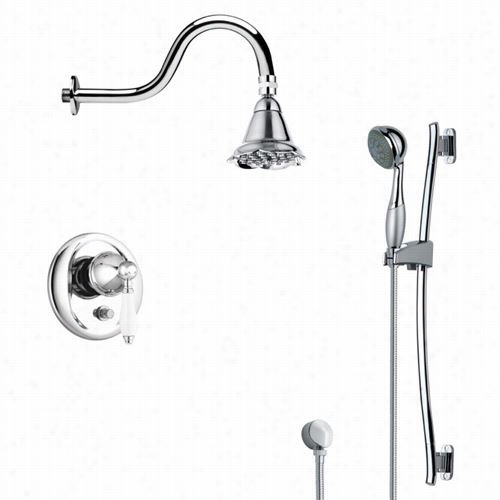 Remer By Nameek's Sfr7102 Rendino Sleek Round Shower Faucet Set In Chrome With 30""h Shower Slidebar