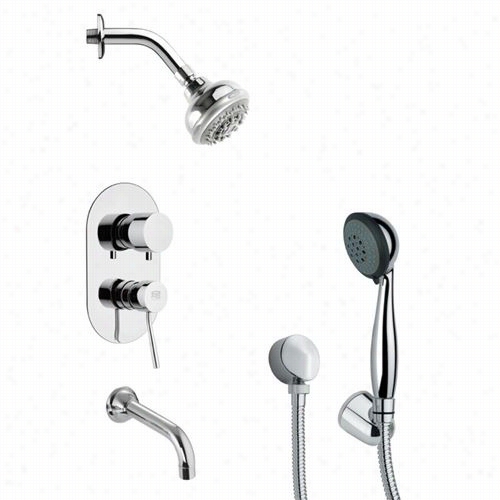 Remer By  Nameek's Tsh4197 Tyga Contsmporary Sleek Tuba Nd Shower Faucet In Chrome Withh Handheld S Hpwer