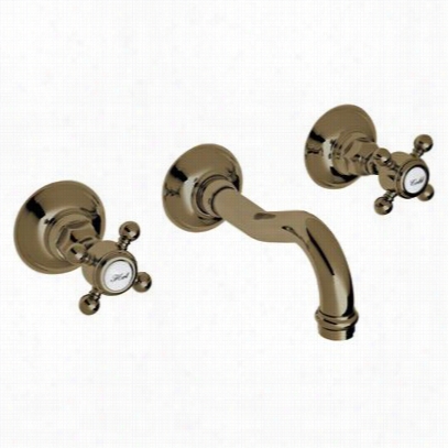 Rohl A1477lptcb-2 Country Bath Acqui Column Spout Wal Moun Ted Widespread Lava Ory Faucet In Tuscan Brass By The Side Of China Lever Handle