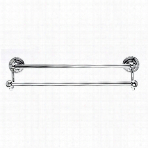 Top Knobs Ed7pcf Edwardian Bath 18"&quott; Double Towel Rod With Roe Backplate In Oil Rubbed Bronze