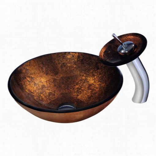 Vigo Vgt007rbrnd Russet Glass Sink And Oil Rubbed Bronze Faucet Set