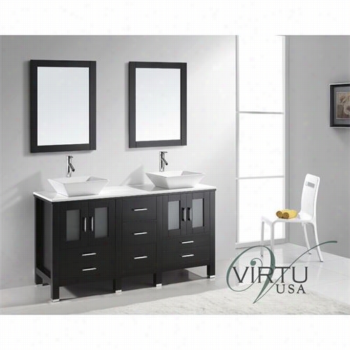 Virtu Usa Md-4305-s-es Bradford 60"" Double Siink Bathroom Vanity In Espresso - Vanity Top Included