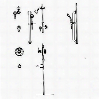 Delta T13h93z-20 Single Metal Lever Handle Tub And Shower Valve Trim With 1.5gpm Single Function Showerhaed, 24"" Grab / Soide Bar And 69"" Hose