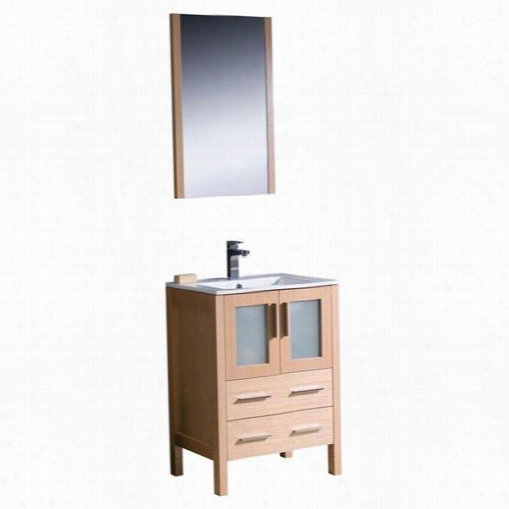 Fresca Fvn6224lo-uns Torino 24"" Modern Bathroom Vanity In Llight Oak With Undermount Sink - Vanity Top Included