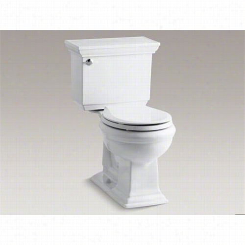 Kohler K-3933 Emoirs 1.28 Gpf Two Piec Round Front Sstately Comfort Height Toilet With Left Possession Rip Lever