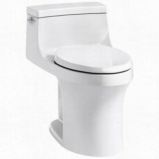 Kohler K-5172 San Souvi Comfort Height One Piece Compact Elongated 1.28 Gpf Toilet With Left Hand Trip Lever