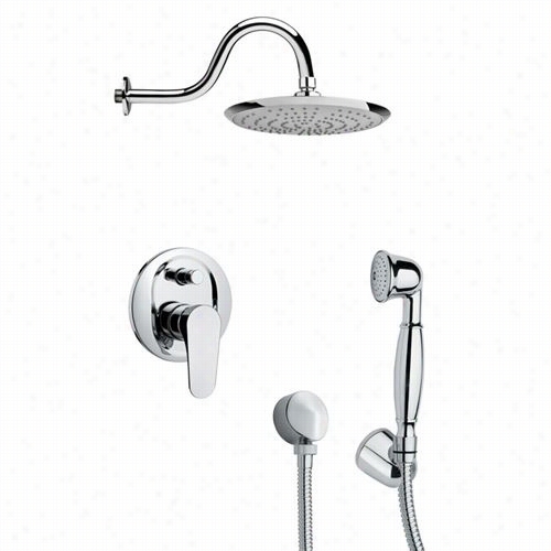 Remer By Nameek's Sfh6077  Orsnio 2-5/7"" Round Shower Faucet In Chrome With Hand Shower And 4-4/7""h Diverter