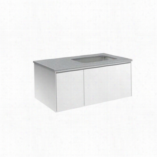 Robern Vd36brl19 36"" Two Drawer Dee Pvanity In Satin White With Right S Ink And Nightlight