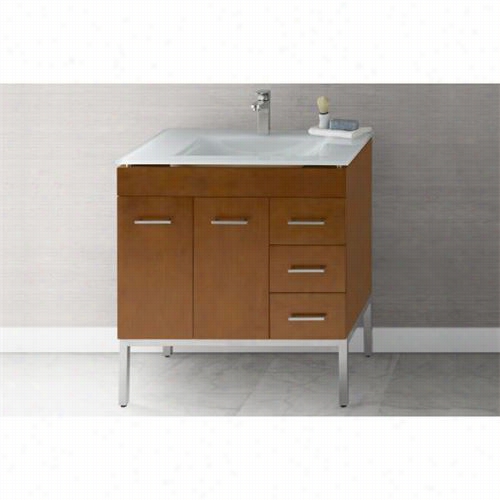 Ronbow 037031-6l Venus 31&quo;" Wood Vanity Cabinet Through  2 Doors, 1 Hidden Drawer, Party Drawers And Metal Legs