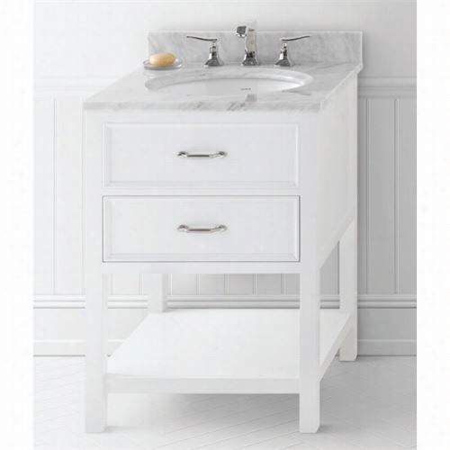 Ronbow 052724-w01 Neewcastle 24"" Wood Vanity Cabinet Withh One  Functional Drawer In  White