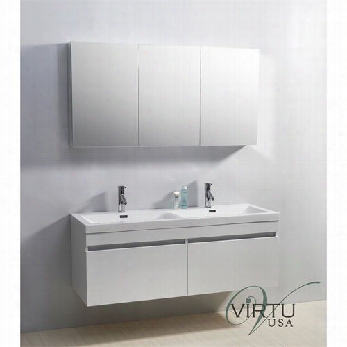 Virtu Usa Jd-50355 Zuri 55&quof;" Doulbe Reduce Bathroom Vanity - Vanity Top Included