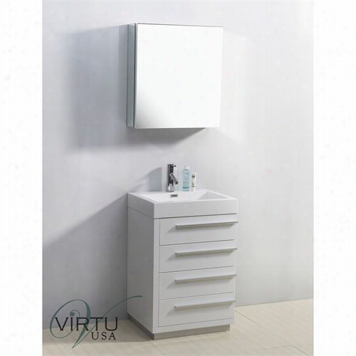 Virtu Usa Js-50524  Bailey 24&quoot; " Single Sink Bathroom Vanity - Vanity Top Included