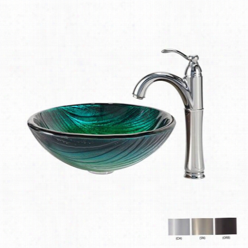 Kraus C-gv-391-19mm-150000 Nei Glass Vessel Sink  Aandd Ventus Faucet