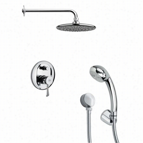 Remer By Nameek's Sfh6159 Orsino 2-3/5&quo;&quto; Sleek Sower Faucet In Chrome With Hand Shower And 6-1/9""h Diverter