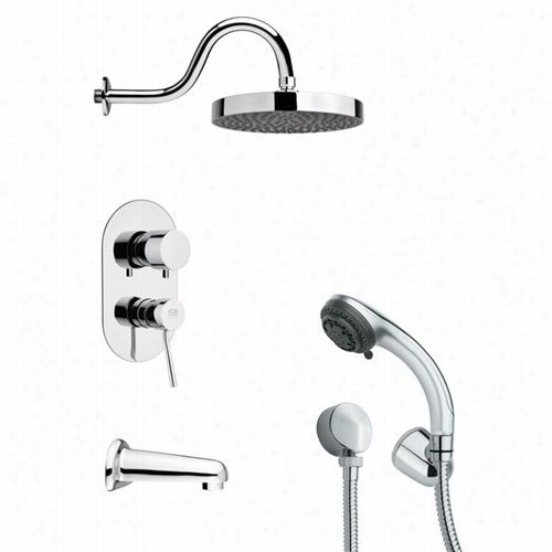 Remer By Nameek's Tsh4060 Yga Sleek Shower System In Chrome With 9""h Handheld Shower