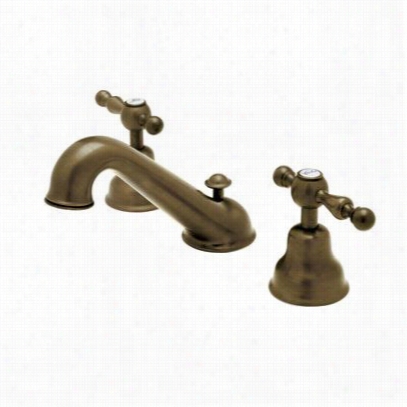 Rohl Ac102lp-tcb Cisal 3 Hole Widespread Lavatory Faucet In Tuscan Brass With White R Esin Lever