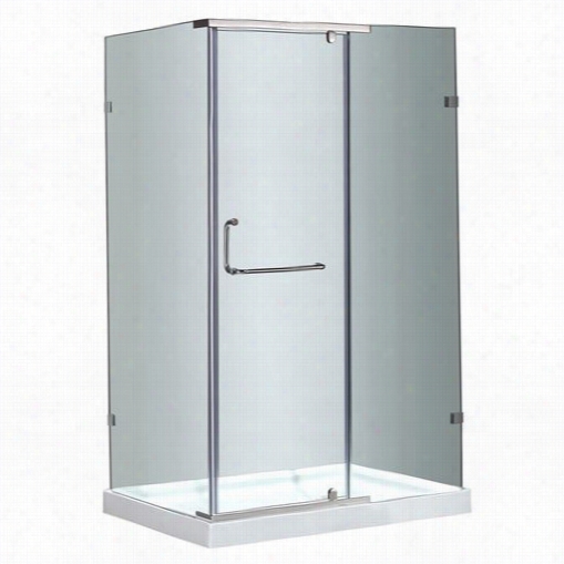 Aston Sen75-tr 48"" X 35"" X 77-1/ 2"&qot; In Semi-fra Mless Shower Enlsoure N Chrome With Right Shower Basse