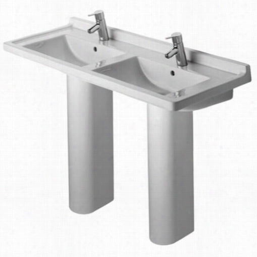 Duravt D19056-d19057 Starck 3 Double Washbas1n Ste With Pedestaal Bases