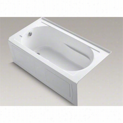 Kohler K-1357-glaw Devonshire 60"" X 32"" Three Wakl Alcov Ebath With Integral Apron, Tile Flange, Lefft Hand Drain And Bask Heated Surface