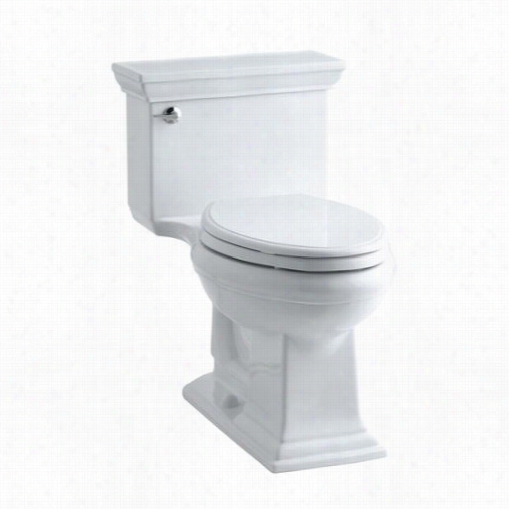 Kohler K-3812 Memirs Vigreous China Stately Design 1.28 Gpf Class Five Syphon Jet Flush Comfory Height Elonngated One Composition Toilet With Seat And Coover Without S