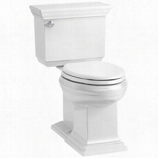 Ko Hler K-6669 Memoirs Stately Comfoort Heighr 2-piece Elongated 1.82gp Ftoilet With Aquapiston Flu$h Technology, Concealed Trapway And Left-hand Trpi Lever