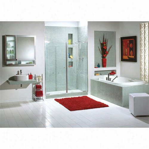 Maax 136453-900 Kleara Pivot Shower Door Upon Clear Glass For 42"" - 45"" Opsnings