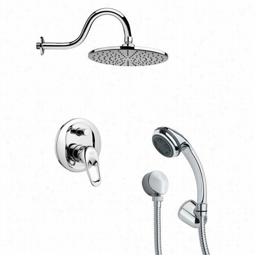 Remer By  Nameek's Sfh6067 Orsino 2-3/5"" Round Shower Faucet Set  In Chrome With Hand Shower And 41/2""h Diverter