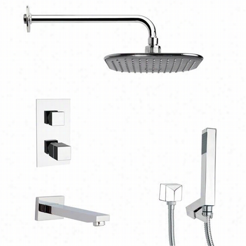 Remer By Nameek's Tsh4404 Tyg Athermostatic Tub  And Shower Faucet In Chrome With Hand Shower And 4-1/3""w Divreter