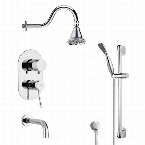 Remer By Nameek's Tsr9104 Galiano Shower System In Chrome Wwith 7&quor;"h Handheld Shower