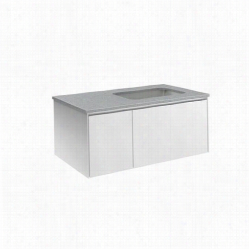 Robern Vd36brl21 36"& Quot; Two Drawer Deep Vanity In White Wi Th Right Sink And Nightlight