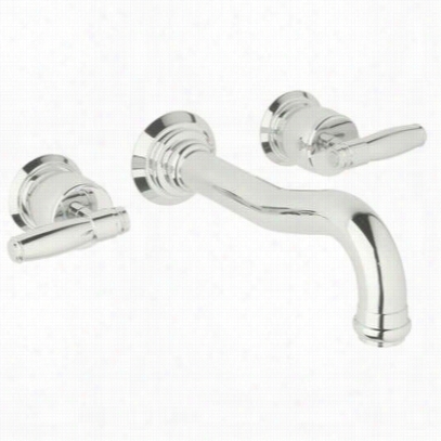 Rohl Mb1936xmpn Michale Berman Bath Wall Mounted Gotham Spout Tub Filler In Plished Nickel With Cross Handle