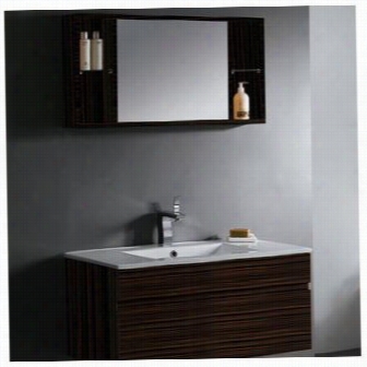 Vigo Vg09008109k 35"" Single Bathroom Vanity In Ebony With Medicine Cabinet - Vanity Top Included